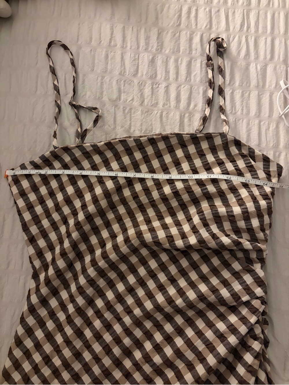 House of Harlow 1960 Brown and White Gingham Midi Dress - Picture 8 of 11